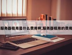 服务器租用是什么费用啊,服务器租用的费用